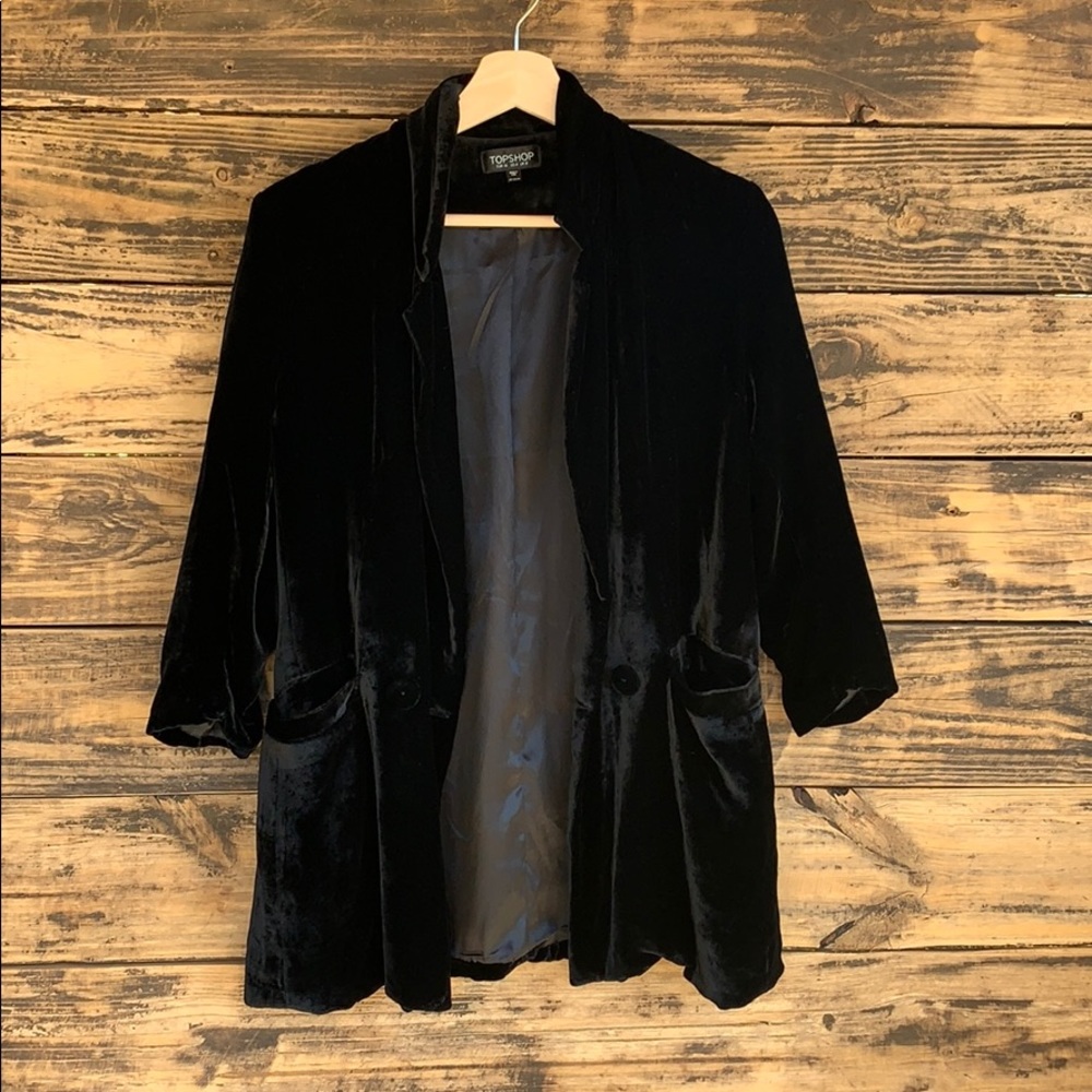 Topshop Velvet Blazer
